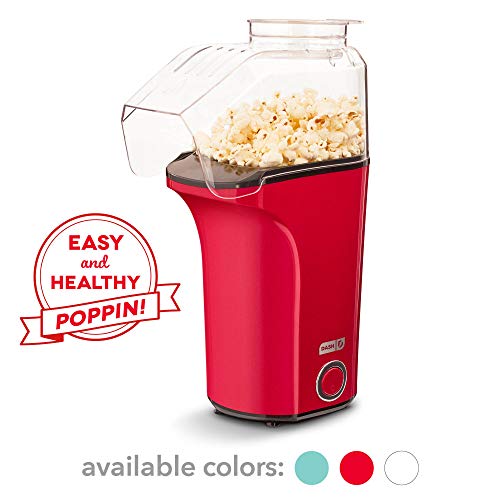 Product Cover DASH DAPP150V2RD04 Hot Air Popcorn Popper Maker with Measuring Cup to Portion Popping Corn Kernels + Melt Butter, 16, Red