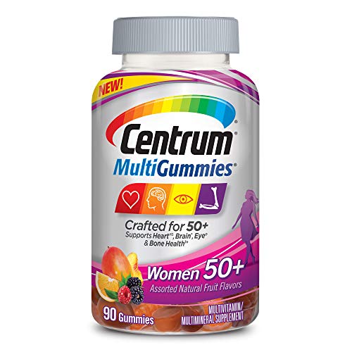 Product Cover New Centrum MultiGummies Women 50+ (90Count) Multivitamin/Multimineral Supplement Gummies, with 100% DV of Vitamins D3, E, B6, B12, Age 50+