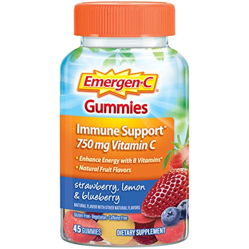 Product Cover Emergen-C Gummies (45 Count, Strawberry, Lemon and Blueberry Flavors) Dietary Supplement with 500 mg Vitamin C per serving, gluten free