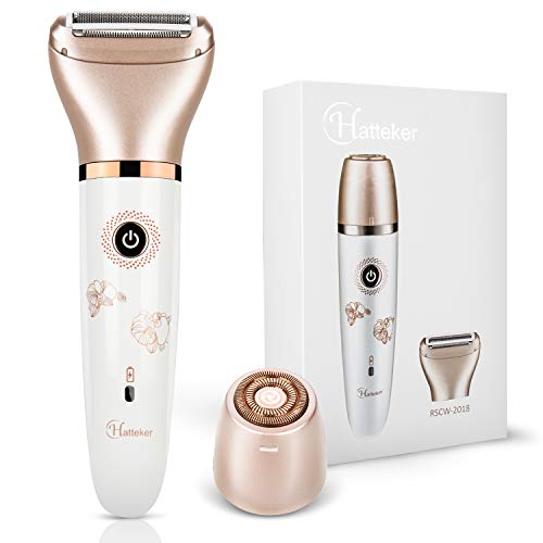 Product Cover Electric Razor for Women - Painless 2-in-1 Women Shaver Hair Removal for Face, Legs and Underarm, Portable Waterproof Bikini Trimmer Wet and Dry Cordless Lady Hair Remover - Micro USB Recharge