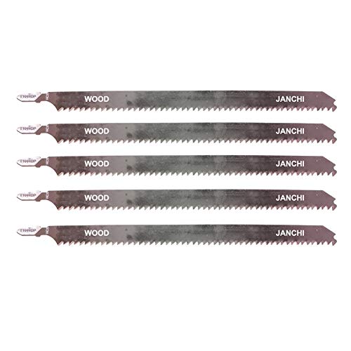 Product Cover 5 pc T1044DP 10 In. 6 TPI JigSaw Blades, High Carbon Steel Precision for Wood T-Shank Contractor Jig Saw Blades Set
