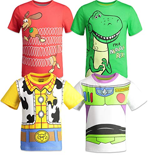 Product Cover Disney Pixar Toy Story Boys 4 Pack T-Shirts Woody Buzz Lightyear Rex Slinky Dog 4T