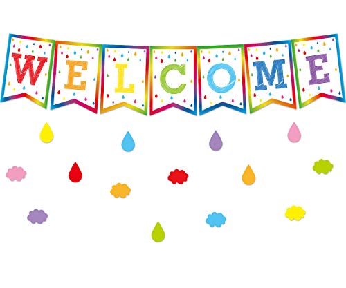 Product Cover Welcome Bulletin Board Set Classroom Decoration Colorful Pennants for Back to School