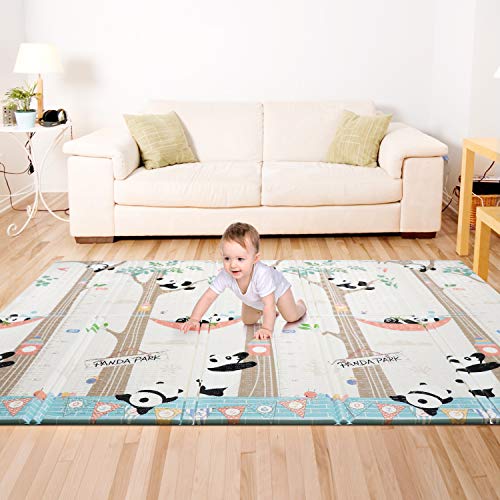 Product Cover Bammax Play Mat, Folding Mat Baby Crawling Mat Kids Playmat Waterproof Non Toxic for Babies, Infants, Toddlers
