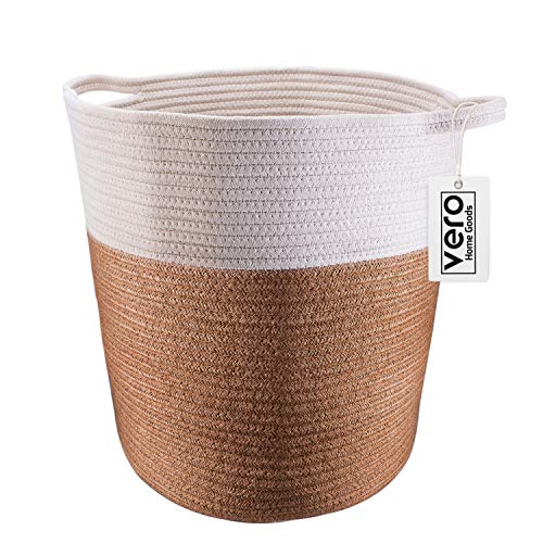 Product Cover Vero Home Goods Cotton Rope Basket | Woven Basket For Blanket Storage, Towel Storage 16
