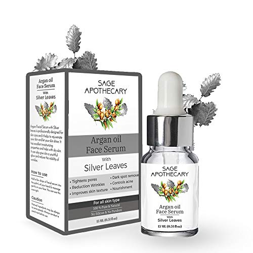Product Cover Sage Apothecary Argan Face Oil with Silver Leaves, Face Serum For Facial Glow, Anti Aging
