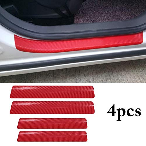 Product Cover Fusion Graphix 4PCS Car Sticker Universal Anti-Scratch Door Sill Car Decal Car Sticker Decal (Red)