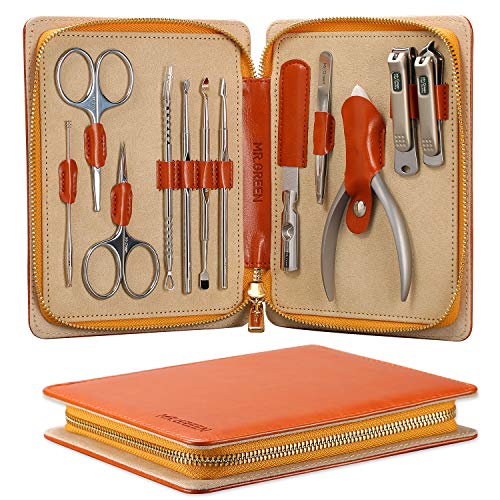 Product Cover Manicure Set, Pedicure Sets, Nail Clipper Sets, Stainless Steel Professional Nail Cutter Kits with Travel Case (12 Count)