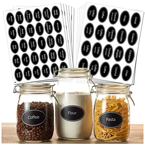 Product Cover Hayley Cherie - 350 Printed Pantry Label Set - Chalkboard Oval Stickers in Large 3