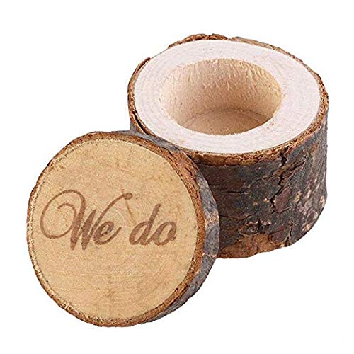 Product Cover Wood Wedding Ring Box, Wedding Ring Bearer, Wedding Box for Rings, Rustic Ring Box(Lid Doesn't Stay on Top)