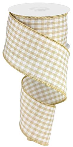 Product Cover Gingham Check Wired Edge Ribbon, 2.5