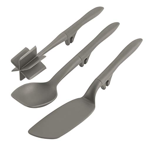 Product Cover Rachael Ray Tools and Gadgets Lazy Crush & Chop, Flexi Turner, and Scraping Spoon Set, Gray