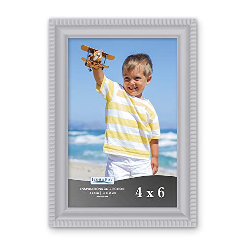 Product Cover Icona Bay 4x6 Picture Frames (1 Pack, Gray) Picture Frame Set, Wall Mount or Table Top, Inspirations Collection