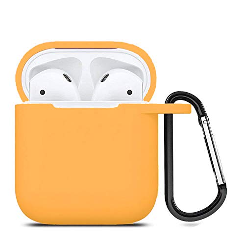 Product Cover ZALU Compatible for AirPods Case with Keychain, Shockproof Protective Premium Silicone Cover Skin for AirPods Charging Case 2 & 1 [Front LED Not Visible] [Wireless Rechargeable](Egg Yellow)