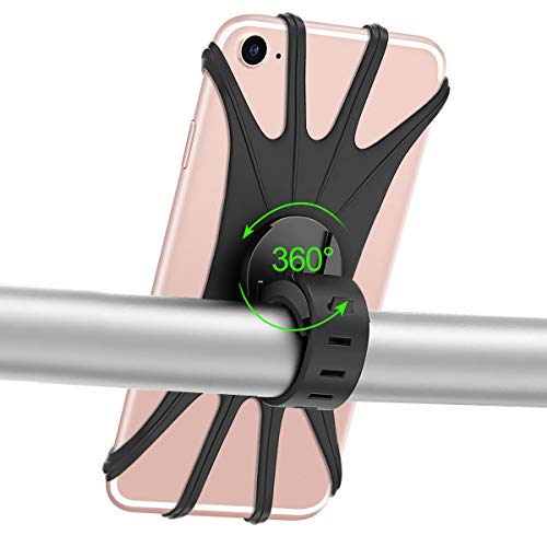 Product Cover KONCOOL Bike Phone Mount, 360° Rotation Motorcycle Bicycle Handlebar Cradle, Silicone Cell Phone Holder for iPhone Xs Max/XR/8 Plus/7/6S Samsung Galaxy S10+, S10, S10e/S9/S8, Motorola, Nexus, LG