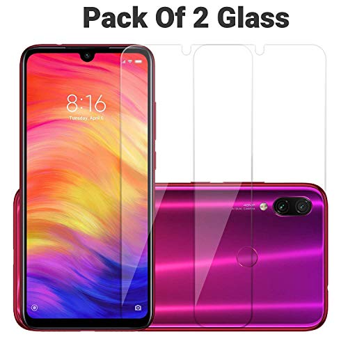 Product Cover POPIO Tempered Glass for Xiaomi Redmi 7 / Xiaomi Redmi Note 7 / Redmi Note 7 Pro / Xiaomi Redmi Y3 (Transparent)-Full Screen Coverage (Except Edges) with easy installation kit Pack of 2