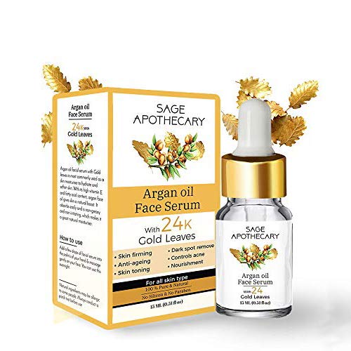 Product Cover Seer Secerts Natural Facial Serum with Organic Argan Oil Pure 24K Gold Leaves Highest Quality - Anti-Aging -Anti Wrinkle-Intense Hydration Non-greasy Paraben Free Suitable for All Skin Types