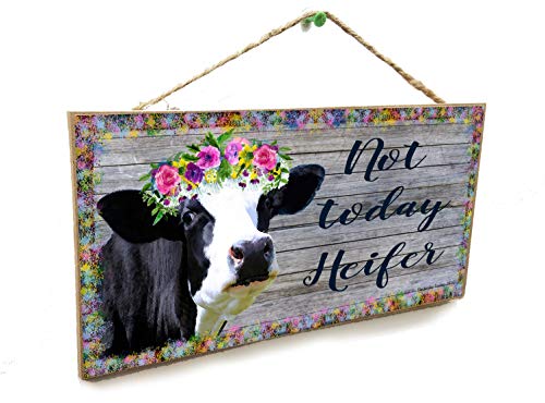 Product Cover Not Today Heifer Black and White Diva Cow Funny Country Farm Sign Plaque 5