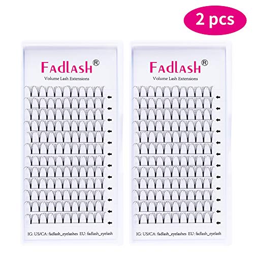 Product Cover 2 Trays Volume Lash Extensions 5D 0.10mm D Curl 12mm+14mm Pre-fanned Eyelash Extensions by FADLASH
