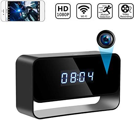 Product Cover Spy Camera Wireless Hidden Cameras Clock True 1080P Covert WiFi Nanny Cam Secret Home Security Cams Strong Night Vision Video Recorder Remote View via iPhone Android APP