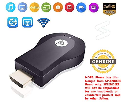 Product Cover Splendere - HDMI Wireless Display Dongle for Mobile to TV Full HD for Android Phones, Apple iOS iPhone, iPad, Windows Phone, Laptop and Tablet