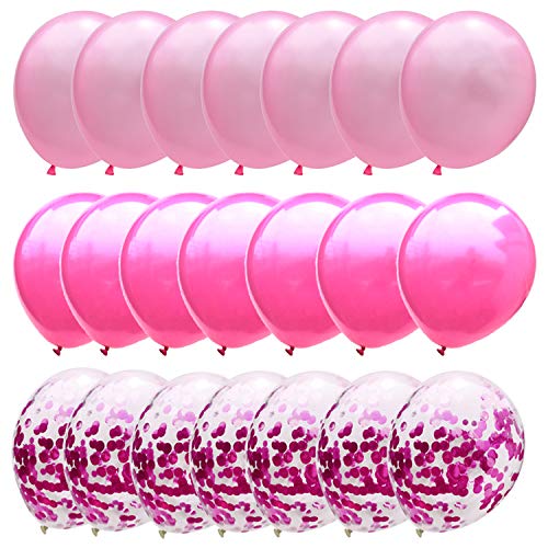 Product Cover Confetti Balloons Hot Pink Balloon Pink for Wedding Baby Bridal Shower Birthday Party Decorations 12inch 50packs