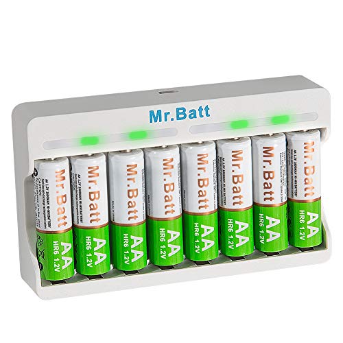 Product Cover Mr.Batt NiMH AA Rechargeable Batteries (8-Pack) and Smart AA AAA Battery Charger