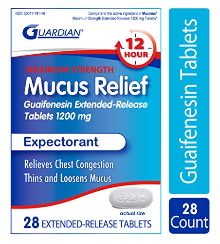 Product Cover Guardian Mucus Relief 12 Hour Extended Release Guaifenesin, Chest Congestion Expectorant Tablets (28 Count, 1200mg)