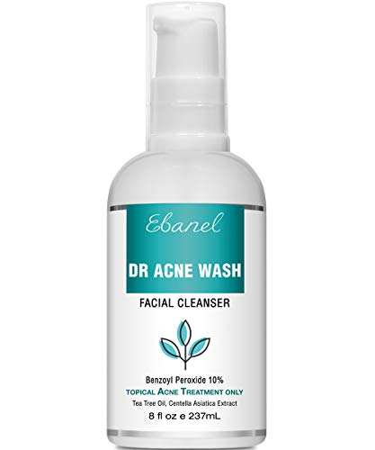 Product Cover Ebanel Benzoyl Peroxide 10% Acne Wash with Tea Tree Oil, 8 Oz Maximum Strength Acne Treatment, Acne Face Body Wash Cleanser for Teens & Adults, Reduce Redness & Inflammation, Prevent Future Breakouts