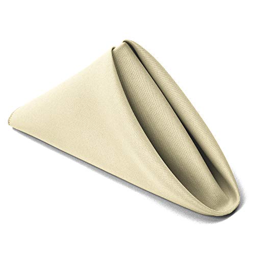 Product Cover TableLinensforLess 17x17 Inch Polyester Cloth Napkins, Set of 6 (Sand)