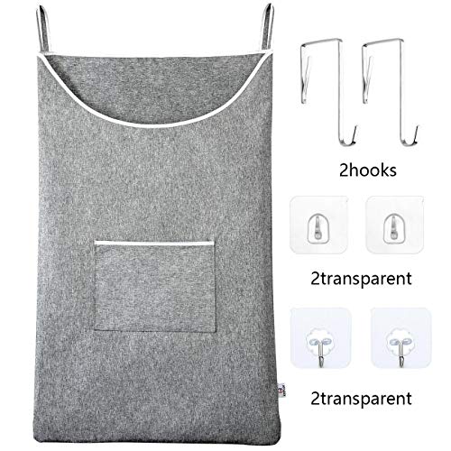 Product Cover KEEPJOY Door-Hanging Laundry Hamper Space Saving Bags with Stainless Steal and Adhesive Hooks, Thicken Waterproof Laundry Bag in Large Size 35