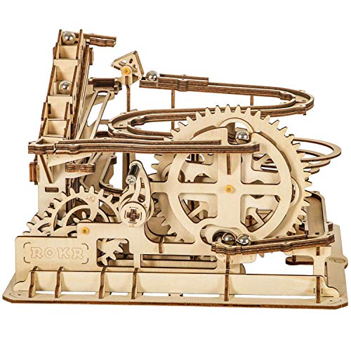 Product Cover ROKR Marble Run Wooden Model Kits 3D Puzzle Mechanical Puzzles for Teens and Adults(Waterwheel Coaster)