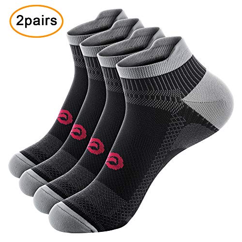 Product Cover No Show Compression Socks for Men and Women, Low Cut Running Ankle Socks with Arch Support for Plantar Fasciitis, Cyling, Athletic, Flight, Travel, Nurses