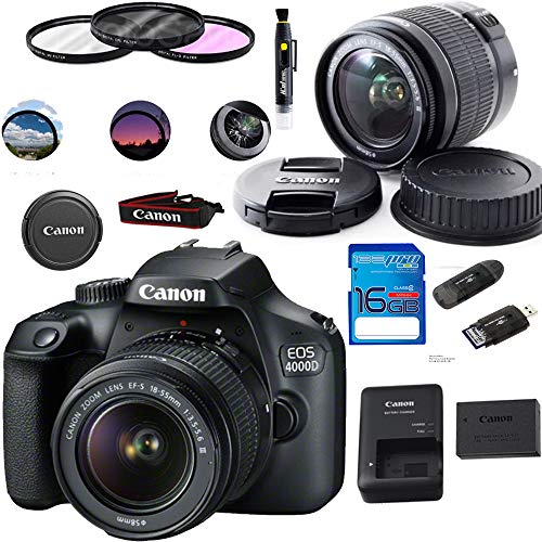 Product Cover Canon EOS 4000D / T100 Digital Camera with EF-S 18-55MM F/3.5-5.6 III Lens + Basic Accessories Bundle