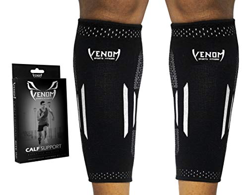 Product Cover Venom Calf Brace Compression Sleeves (Pair) - Elastic Support Socks for Pain Relief, Strain, Sprain, Shin Splints, Muscle Tear, Cramps, Running, Basketball, Football, Soccer, Men, Women