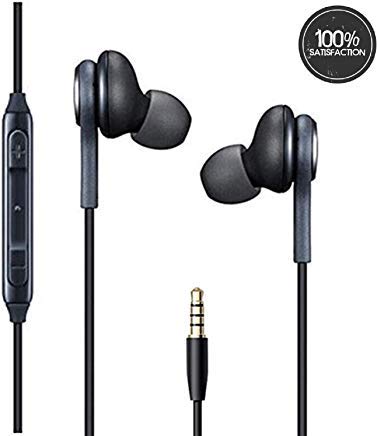 Product Cover in Ear Stereo Headphones w/Microphone Compatible with Samsung Galaxy S9/S9+ S8/S8+ Note8 / Note9-2019 Fashion Designed 100% Original Earbuds Remote + Mic Hands-Free Earphones