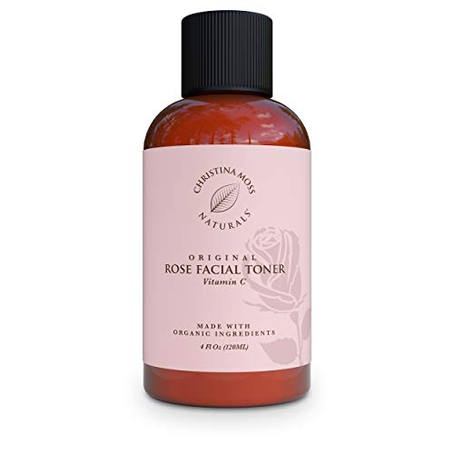 Product Cover Rose Water Facial Toner - Face Toner - Witch Hazel - Organic & Natural Ingredients & Vitamin C, Skin Clearing, Tightens Pores, Hydrates, Restores pH. No Harmful Chemicals - Christina Moss Naturals 4oz