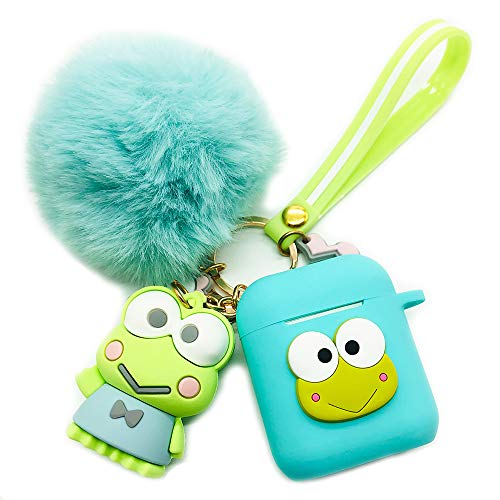 Product Cover Ztowoto Airpods Case Keychain Protective Silicone Cover and Skin for Apple Airpods Charging Case with Airpods Pet Keychain and Airpods Staps (Mint Green-qingwa)