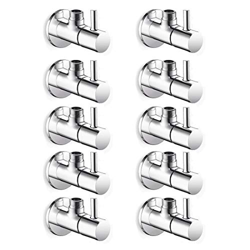 Product Cover Pray Angle Valve Cock TurboChrome Plated Brass Tap For Bathroom/Kitchen (Pack of 10)