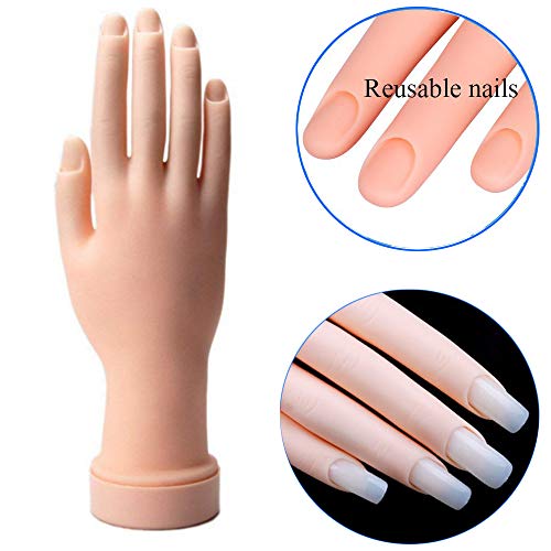 Product Cover AORAEM Nail Trainning Practice Hand Flexible Soft Plastic Mannequin Hand Nail Art Trainer Manicure Practice Hand Tool