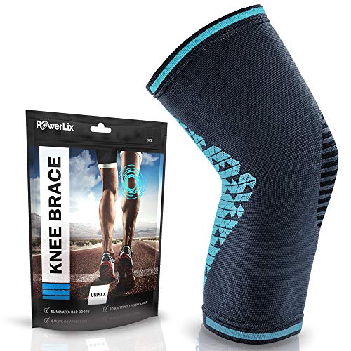 Product Cover POWERLIX Knee Brace Support - Best Compression Sleeve for Men & Women for Pain Relief- Superior Braces for Meniscus Tear & Arthritis, Please Refer to The Sizing Chart