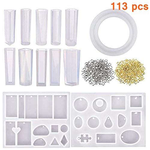 Product Cover Phoneix Jewelry Casting Mold Silicone Resin Molds for Jewelry Pendants Bracelet Making for Women Girls(113PCS)