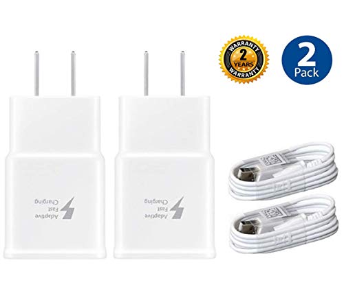 Product Cover Adaptive Fast Charger Kit,LaoFas 2 Pack Fast Charging Adapter Travel Charger + (2) Micro USB Data cables-Wall Charger for Samsung Galaxy S7/S7 Edge/S6/Note5/4 /S3(White)