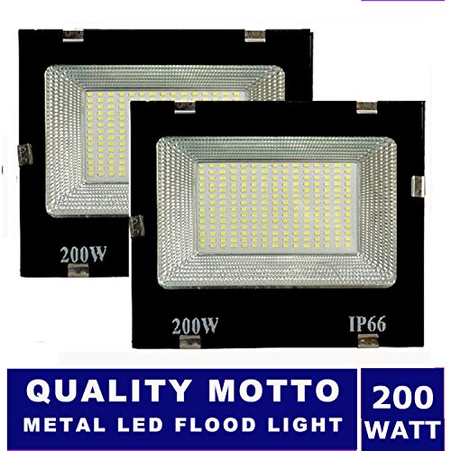 Product Cover Quality Motto 200 Watt Ultra Thin Slim Ip66 LED Flood Outdoor Light Cool White Waterproof- 200W (Pack of 2)