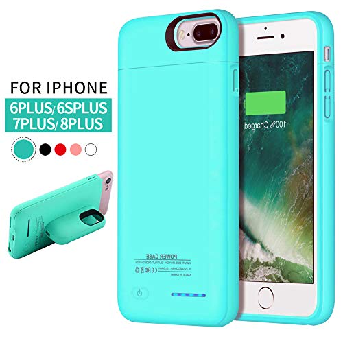 Product Cover REDGO for iPhone 8 Plus, 7 Plus, 6S Plus Battery Case, 4200mAh Magnetic Ultra Slim External Charger Charging Case for iPhone 8 Plus, 7 Plus, 6 Plus, 6S Plus Battery Backup Pack Power Bank Case, Teal