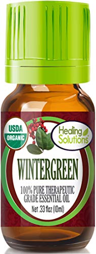 Product Cover Organic Wintergreen Essential Oil (100% Pure - USDA Certified Organic) Best Therapeutic Grade Essential Oil - 10ml