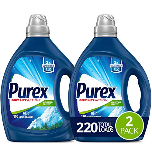 Product Cover Purex Liquid Laundry Detergent, Mountain Breeze, 2X Concentrated, 2Count, 220 Total Loads