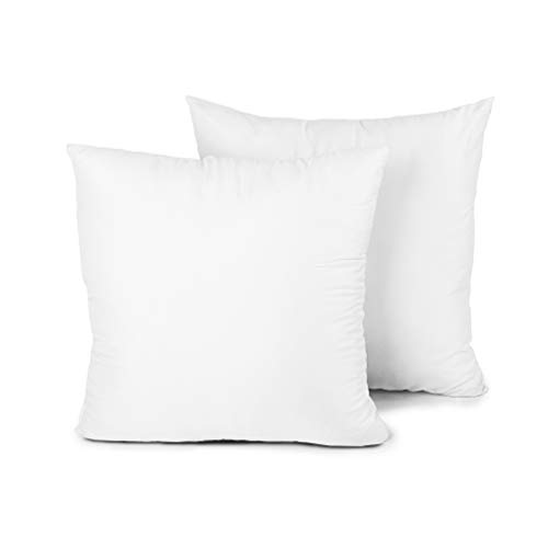 Product Cover EDOW Throw Pillow Insert, Set of 2 Down Alternative Polyester Square Form Decorative Pillow, Cushion,Sham Stuffer. (White, 26x26)