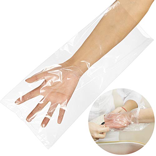 Product Cover Blulu 130 Counts Plastic Pro Cozie Liners for Hand and Foot, Liners Bath Wax Therapy Bags, Paraffin Bath Hand and Foot Liner