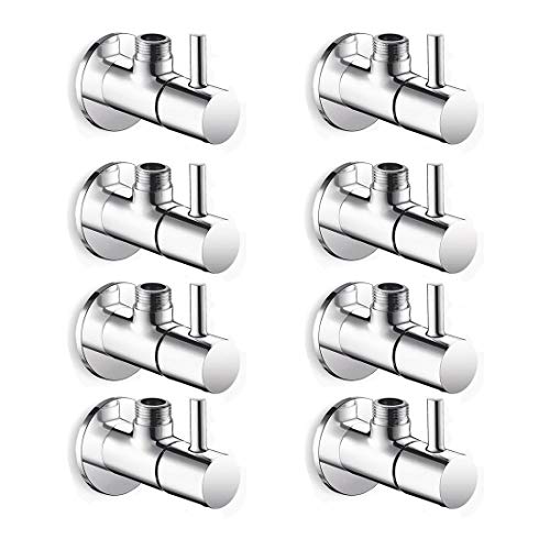 Product Cover Pray Angle Valve Cock TurboChrome Plated Brass Tap For Bathroom/Kitchen (Pack of 8)